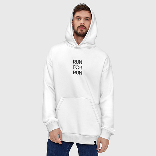 Худи оверсайз Run for run / Белый – фото 4