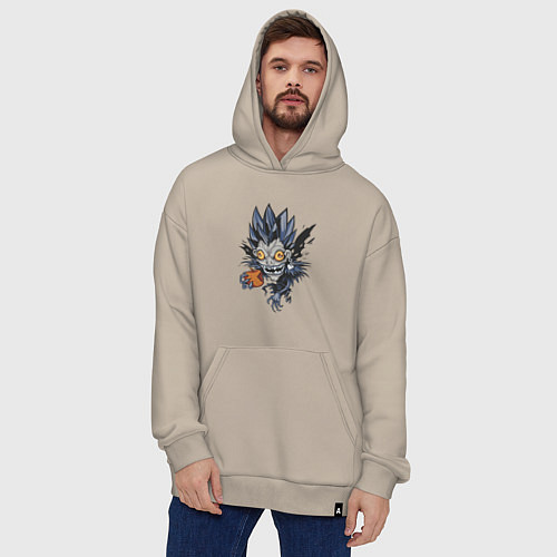 Худи оверсайз Тетрадь смерти Рюк мульт Death Note / Миндальный – фото 4