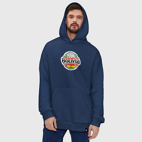 Худи оверсайз Bolivia / Тёмно-синий – фото 4