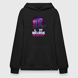 Толстовка-худи оверсайз Персонажи Lost records bloom and rage, цвет: черный