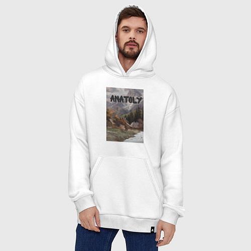 Худи оверсайз Anatoly - свежесть гор - Анатолий / Белый – фото 4