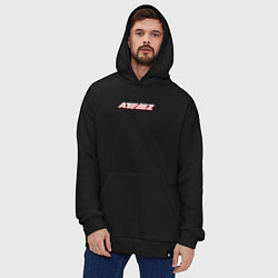 Толстовка-худи оверсайз Ateez logo, цвет: черный — фото 2