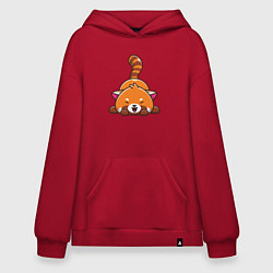 Толстовка-худи оверсайз Cute red panda, цвет: красный