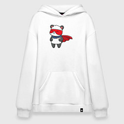 Толстовка-худи оверсайз Супергерой панда, цвет: белый