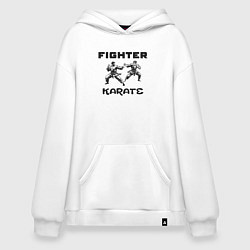 Толстовка-худи оверсайз Fighters karate, цвет: белый