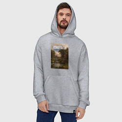 Толстовка-худи оверсайз Konstantin озеро в лесу, цвет: меланж — фото 2