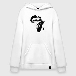 Толстовка-худи оверсайз Обезьяна в Африке, цвет: белый