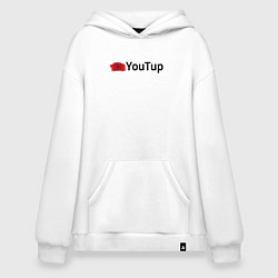 Толстовка-худи оверсайз Youtup youtube, цвет: белый