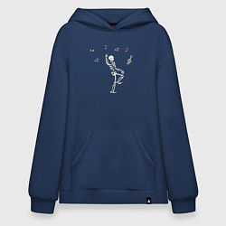 Толстовка-худи оверсайз Скелет танцует, цвет: тёмно-синий