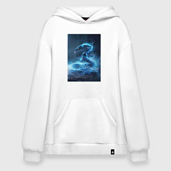 Толстовка-худи оверсайз Змея в молниях, цвет: белый