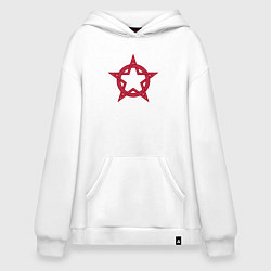 Толстовка-худи оверсайз Red star USSR, цвет: белый