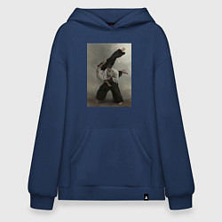 Толстовка-худи оверсайз Айкидо бросок, цвет: тёмно-синий