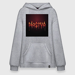 Толстовка-худи оверсайз Огненное имя Настя, цвет: меланж