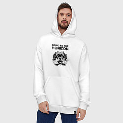 Толстовка-худи оверсайз Bring Me the Horizon - rock dog, цвет: белый — фото 2