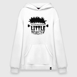 Толстовка-худи оверсайз Boy - Little monster, цвет: белый