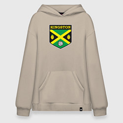 Толстовка-худи оверсайз Kingston volleyball, цвет: миндальный