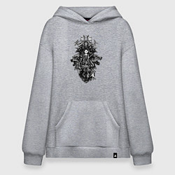 Толстовка-худи оверсайз Шаманка и духи природы, цвет: меланж