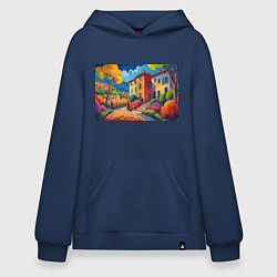 Худи оверсайз Живопись яркие домики фовизм