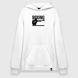 Толстовка-худи оверсайз Боксер boxing, цвет: белый