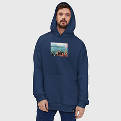 Толстовка-худи оверсайз Got7 на фоне сеула, цвет: тёмно-синий — фото 2