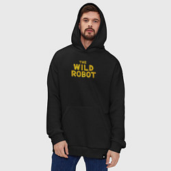 Толстовка-худи оверсайз The wild robot logo, цвет: черный — фото 2