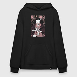 Толстовка-худи оверсайз Nezuko black total cost, цвет: черный