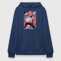 Толстовка-худи оверсайз Магическая битва Юта арт, цвет: тёмно-синий