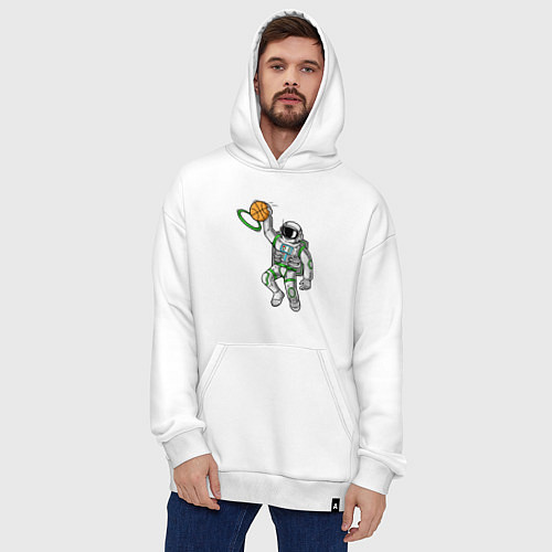 Худи оверсайз Космический баскет / Белый – фото 4