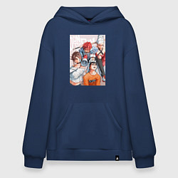 Толстовка-худи оверсайз Дандадан: Кэн Такакура, цвет: тёмно-синий