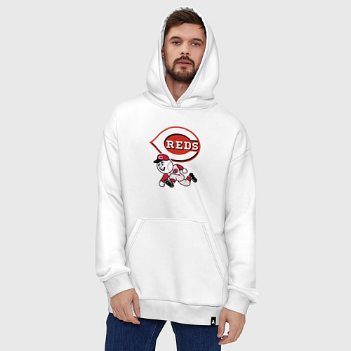 Худи оверсайз Cincinnati reds baseball team - talisman / Белый – фото 4