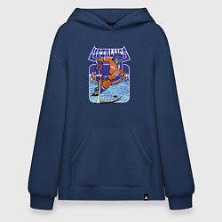 Толстовка-худи оверсайз Metallica - hockey, цвет: тёмно-синий