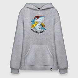 Толстовка-худи оверсайз Fuerteventura summer style - shark, цвет: меланж