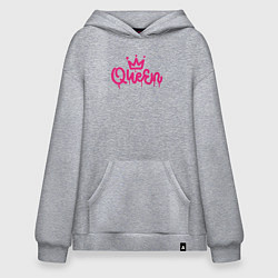 Толстовка-худи оверсайз Pink queen, цвет: меланж