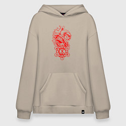 Толстовка-худи оверсайз Берсерк - манга, цвет: миндальный