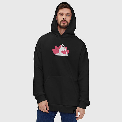 Худи оверсайз Йога лотос / Черный – фото 4