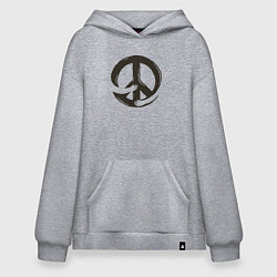 Толстовка-худи оверсайз Peace hugs, цвет: меланж