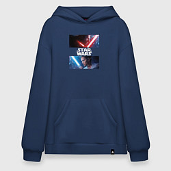 Толстовка-худи оверсайз Звездные войны - Пробуждение силы, цвет: тёмно-синий