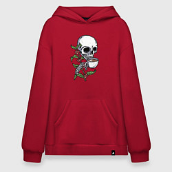 Толстовка-худи оверсайз Кофейный череп, цвет: красный