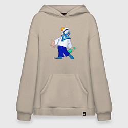 Толстовка-худи оверсайз Морячок, цвет: миндальный