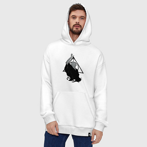 Худи оверсайз Лорд Волан-де-Морт и Дары смерти / Белый – фото 4