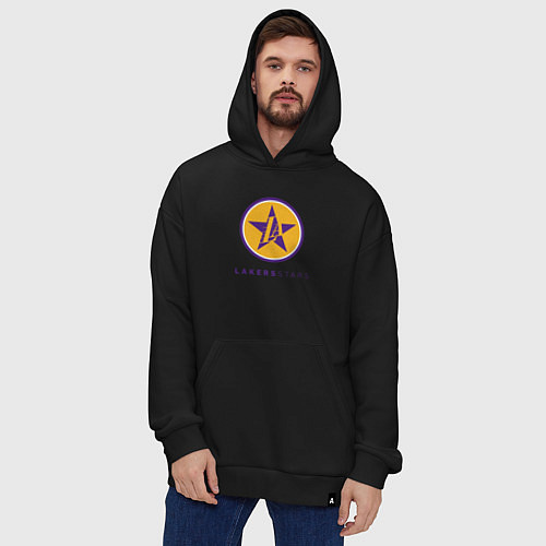Худи оверсайз Lakers stars / Черный – фото 4
