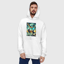 Толстовка-худи оверсайз Harry Potter and owl - Hogwarts, цвет: белый — фото 2