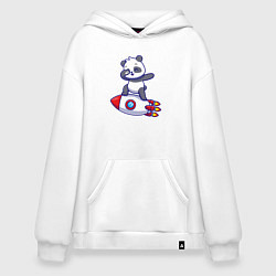 Толстовка-худи оверсайз Rocket panda, цвет: белый