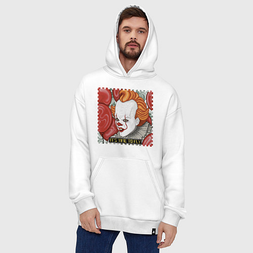 Худи оверсайз Пиксельный Пеннивайз / Белый – фото 4