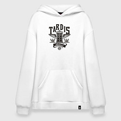 Толстовка-худи оверсайз Tardis time lord, цвет: белый