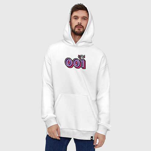 Худи оверсайз Игрок 001 / Белый – фото 4