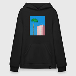 Толстовка-худи оверсайз Калифорния вайб, цвет: черный