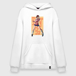 Толстовка-худи оверсайз Momo Ayase, цвет: белый