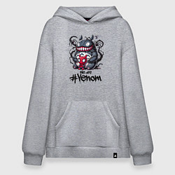 Толстовка-худи оверсайз Totoro-Venom and Spider-man, цвет: меланж