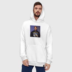 Толстовка-худи оверсайз Канье Уэст пивозавр, цвет: белый — фото 2